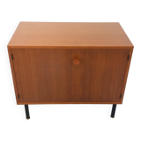 Small vintage storage unit in modernist Scandinavian style in teak from the 60s