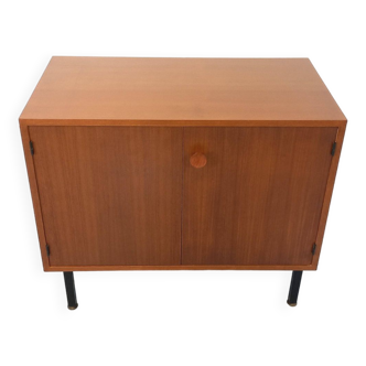 Small vintage storage unit in modernist Scandinavian style in teak from the 60s