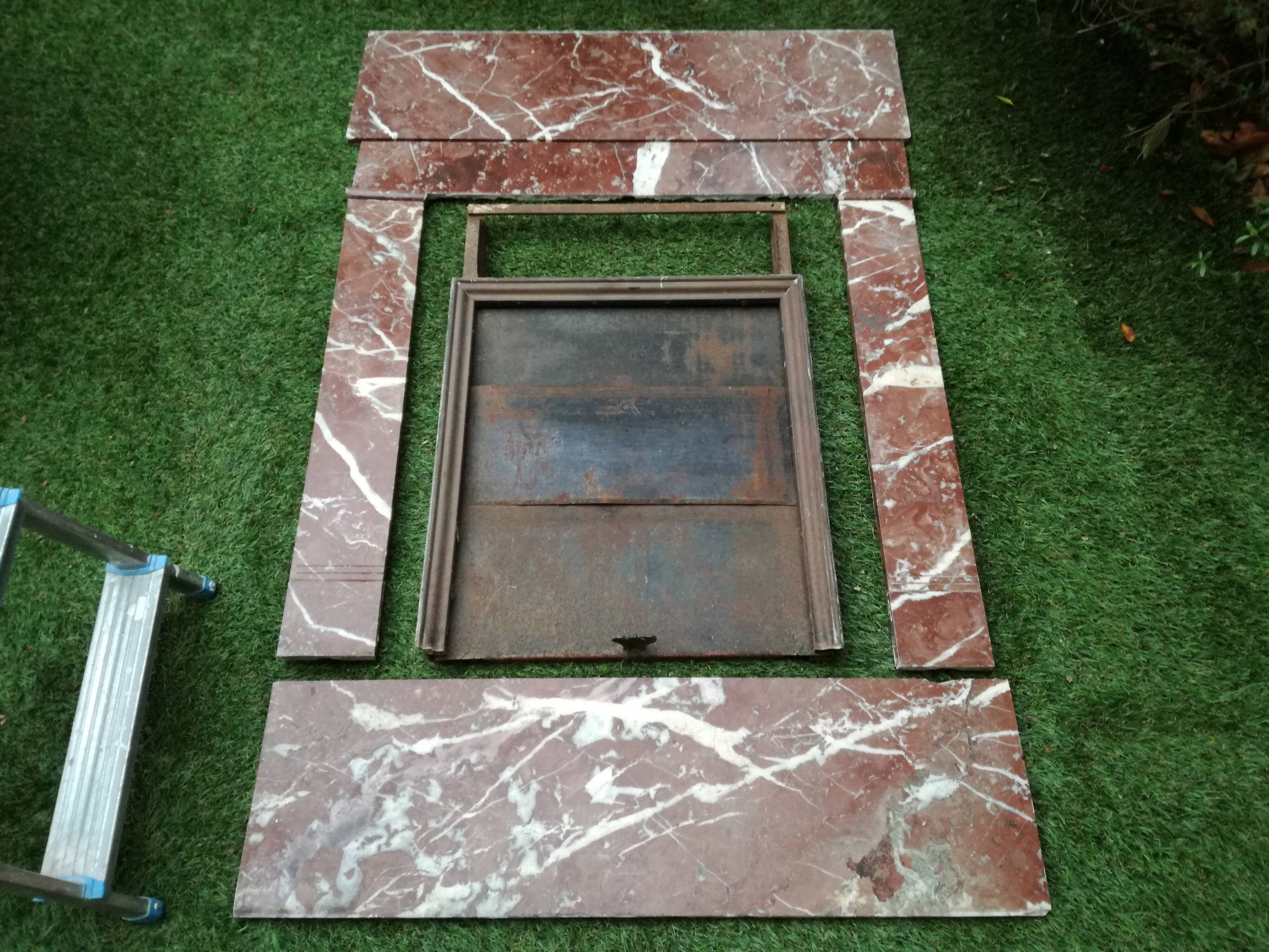 Fireplace in red marble from Languedoc