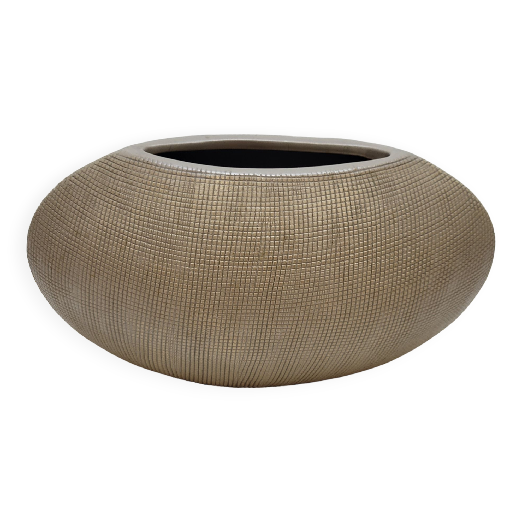 Vase lentille en céramique beige