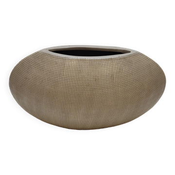 Vase lentille en céramique beige