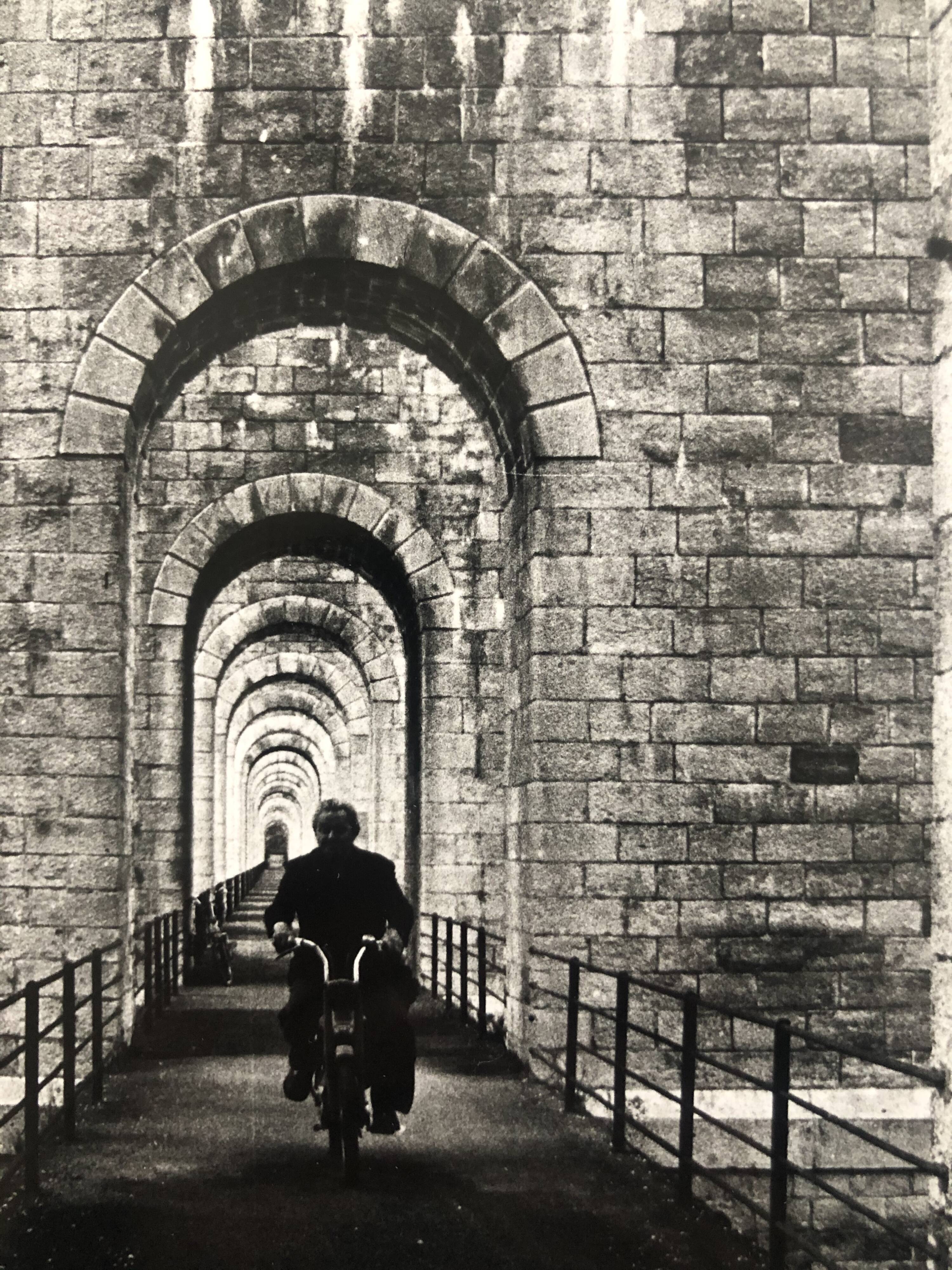 Vintage black and white print photograph