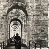 Vintage black and white print photograph