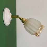 Applique tulipe vintage en verre dépoli et ambré