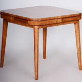 Restored Art Deco Cherry-Tree Card Table, New Varnish, Czechia, 1940s