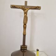 Jean Lambert-Rucki (1888-1967) - Important gilded bronze sculpture - Christ on the cross - Signed