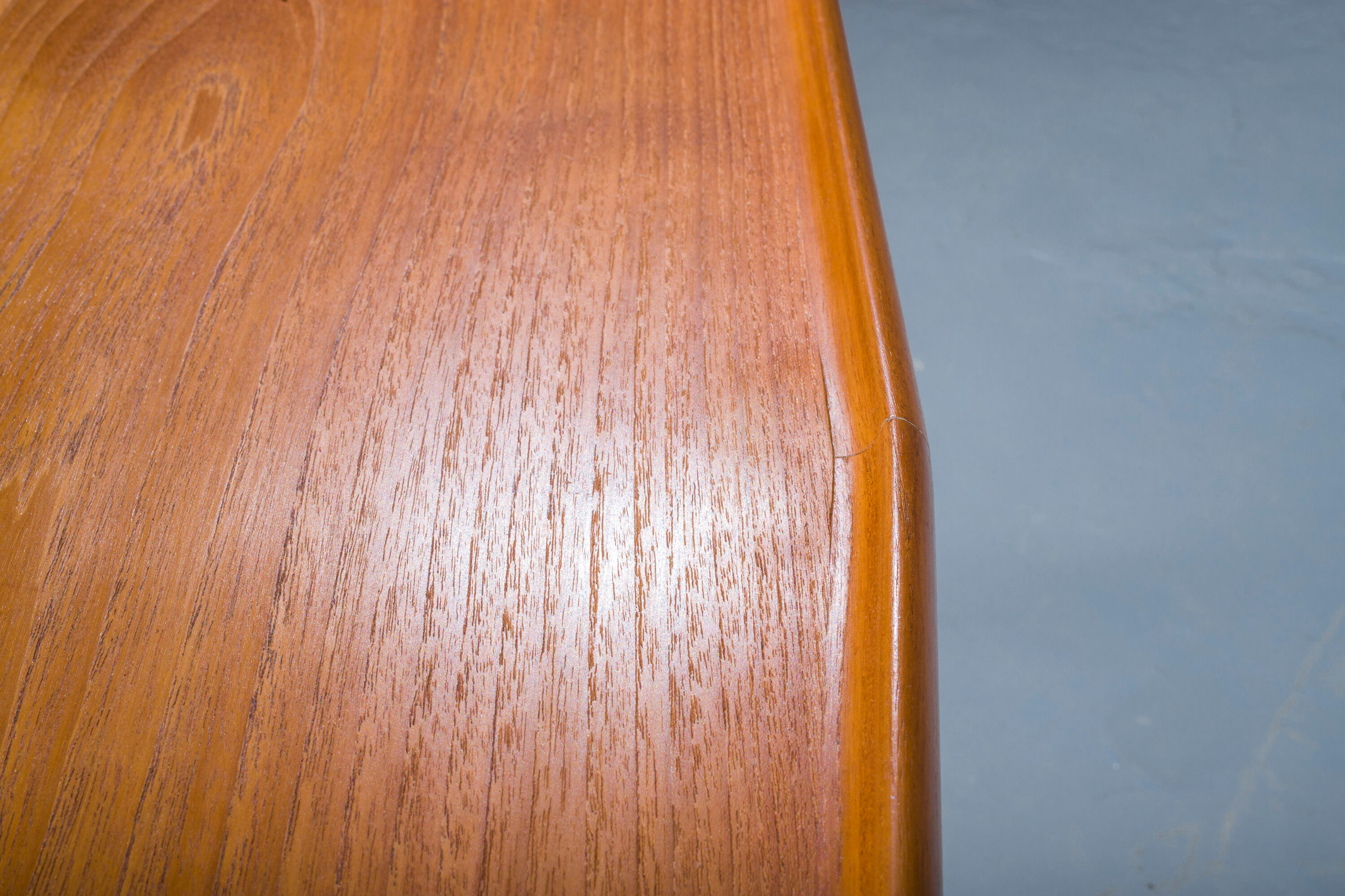 Mid-Century Coffee Table in Teak & Rattan