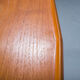 Table basse mid-century en teck et rotin