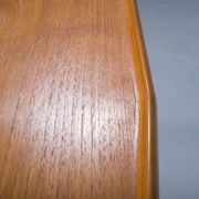Table basse mid-century en teck et rotin