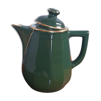 Teapot Apilcp Yves Deshoulières - Empire green and gold - 1980