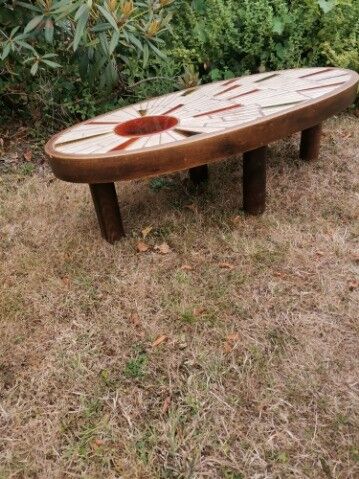 Table basse céramique de Vallauris signé Barrois