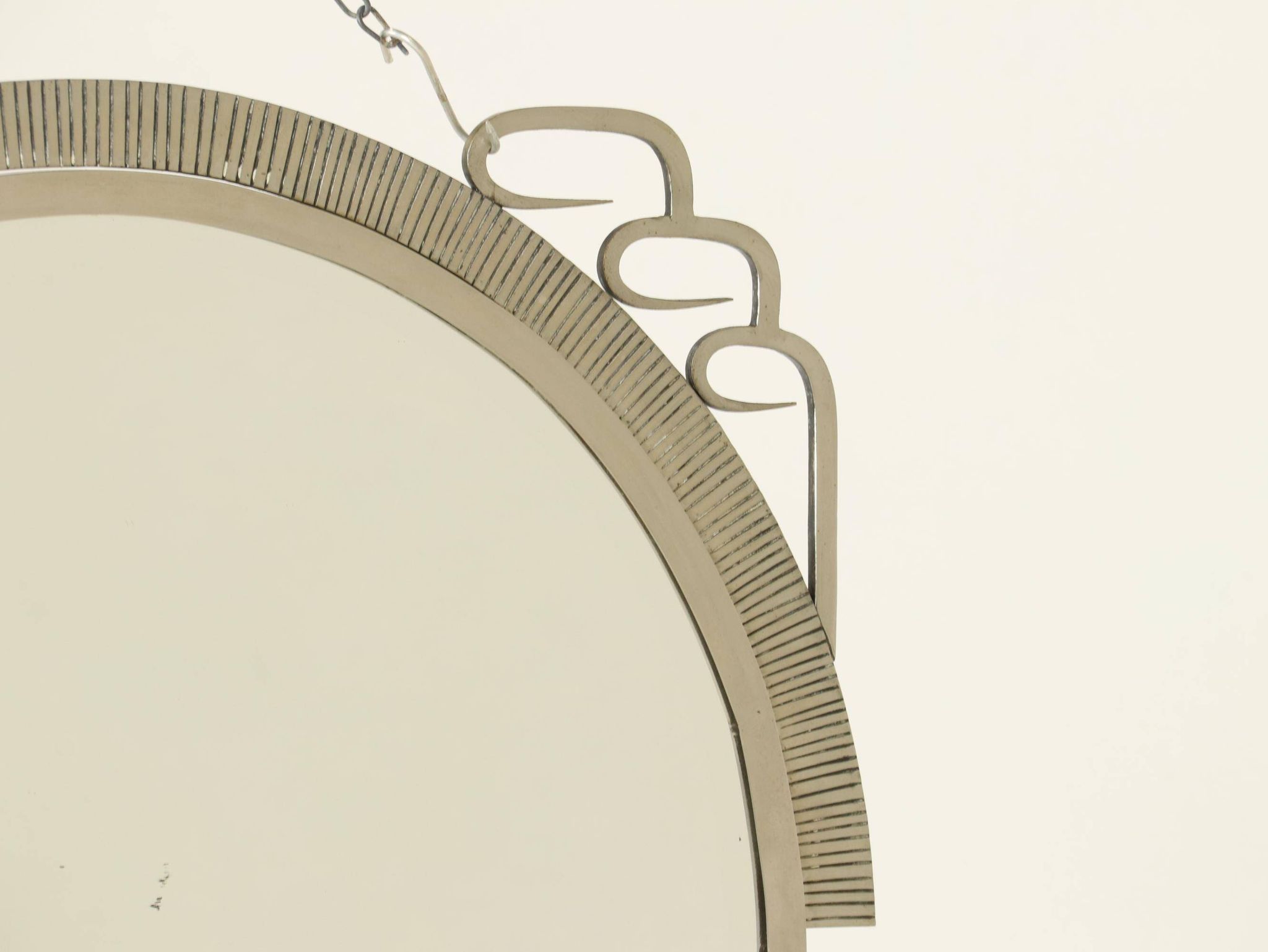 Art Deco Mirror With Hand-Forged Iron Frame, Belgium, 1920s