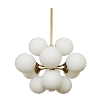 Lustre spoutnik en laiton par Kaiser Leuchten