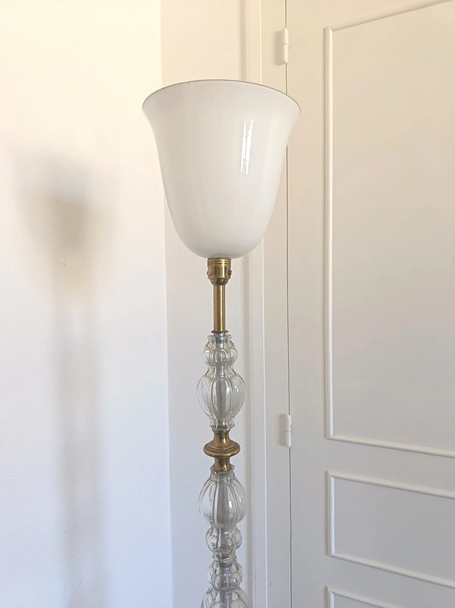 Bronze and glass floor lamp