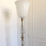 Bronze and glass floor lamp