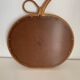 Vintage mirror 1960 rattan apple wicker bamboo - 32 x 35 cm