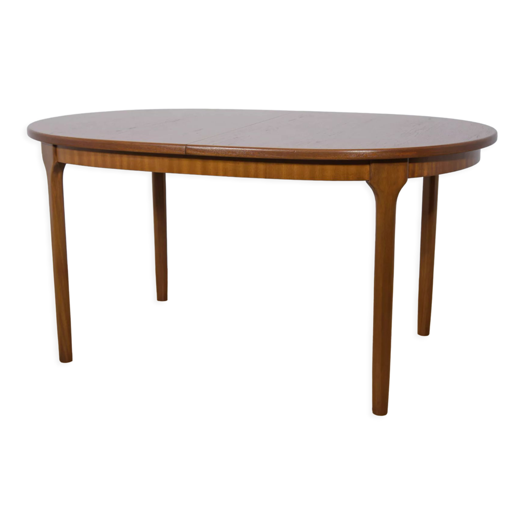 Mid century oval teak extendable dining table from mcintosh, 1960s