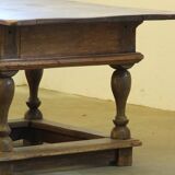 Antique Nordic Baroque Oak Table, Dated 1807