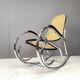 Vintage chrome and rattan rocking chair, 1960s