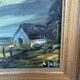 Small vintage painting of a countryside landscape – Oil on canvas – Old house