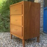 Vintage chest of drawers with oak compass legs, 1950s