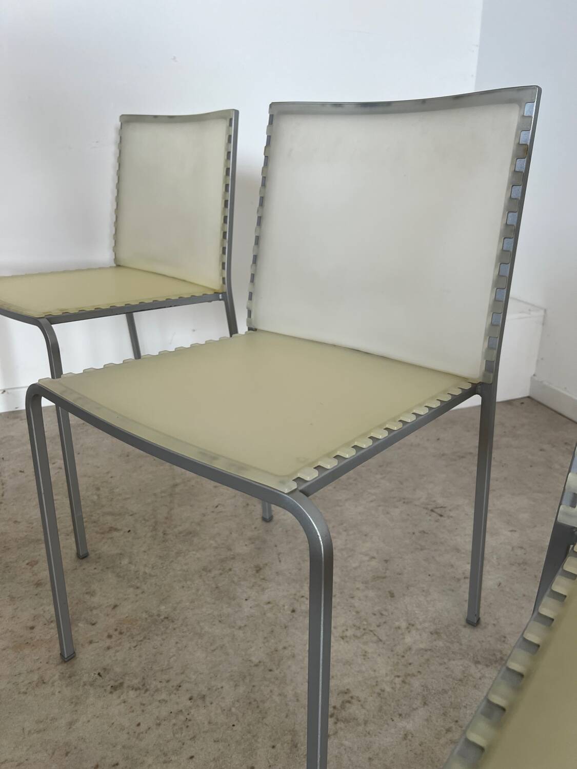 Lot 6 chaises modèle Zip design italien Marco Maran pour Desalto vintage chair
