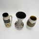 Vintage "Fat Lava" ceramic vase trio - 1960s/70s