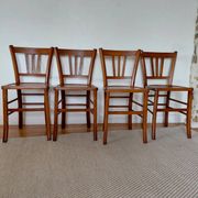 Set of 4 vintage bistro chairs in wood - brasserie style