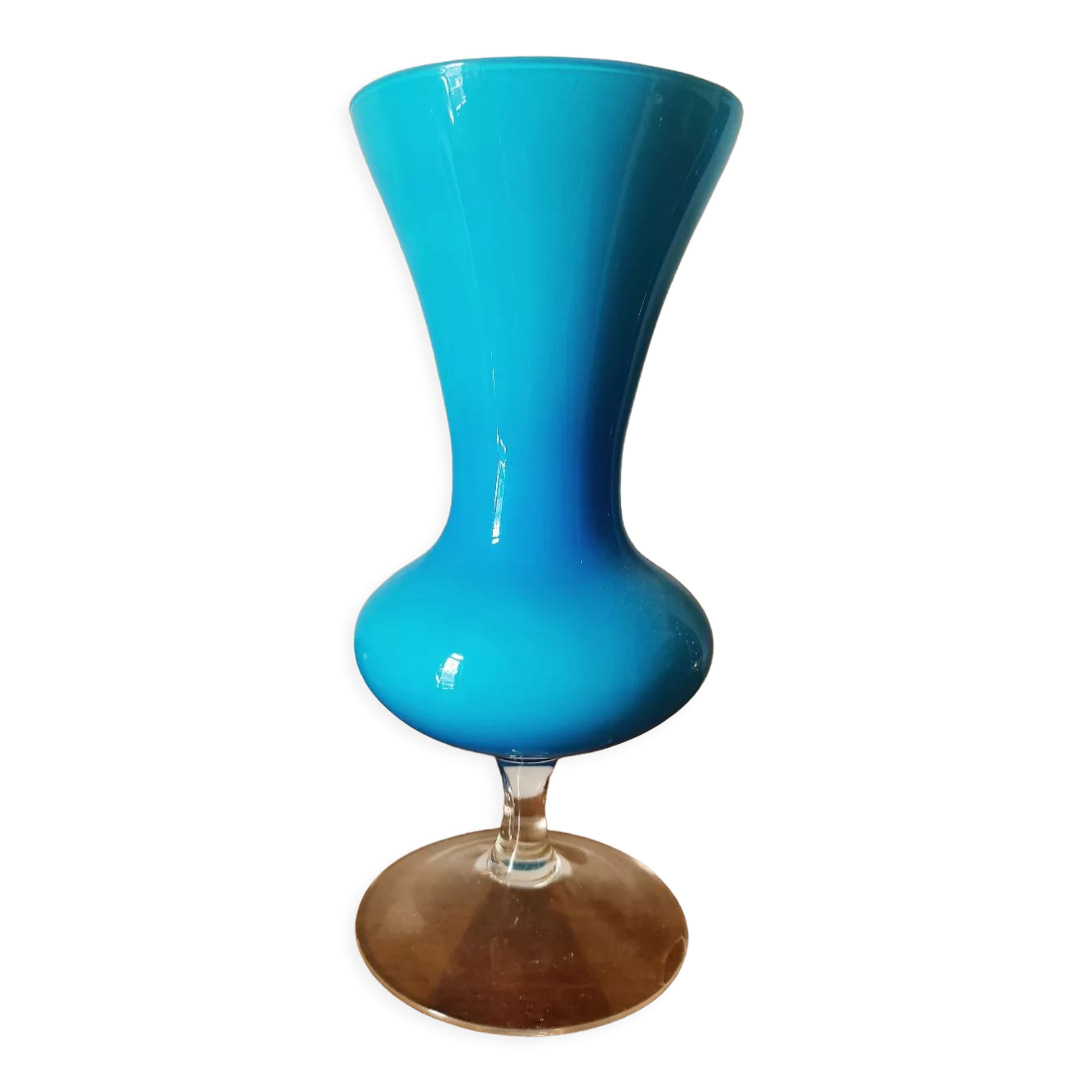 Blue opaline vase