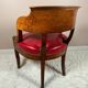 Fauteuil de bureau 19ème style Restauration bois et cuir