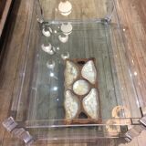 Glass and plexiglass coffee table