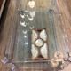 Glass and plexiglass coffee table