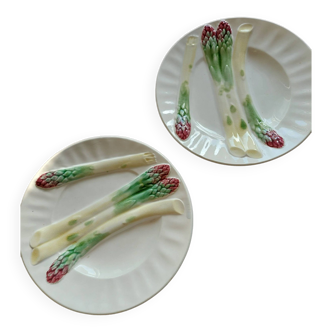 2 asparagus plates Barbotine Lunéville