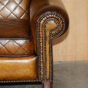 Mustang Leather Art Deco Style Sofa Fully Restored