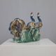 Italian Ceramic Sculpture with two Peacocks, 1960s hand-painted