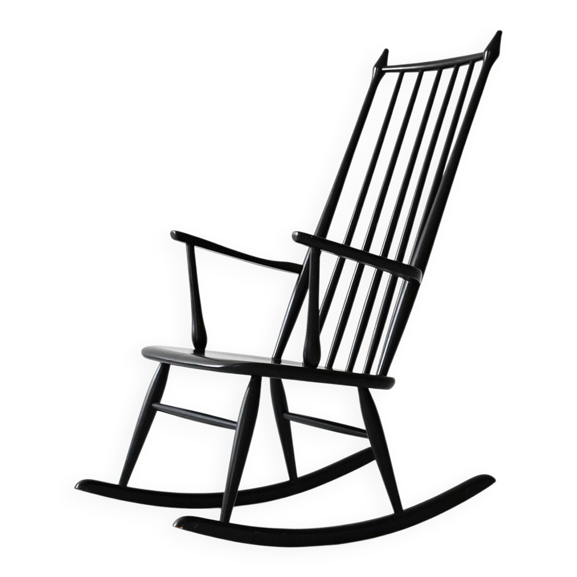 Fauteuil à bascule danois vintage de style Windsor