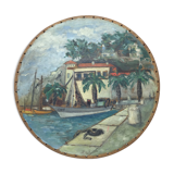 Ancient painting, Marine, the Riviera 50/60s