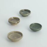 Suite de 4 bols de collection scandinaves en grès marron et vert, milieu XXème