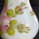Vase Napoleon III in white opaline with floral decoration with gilding