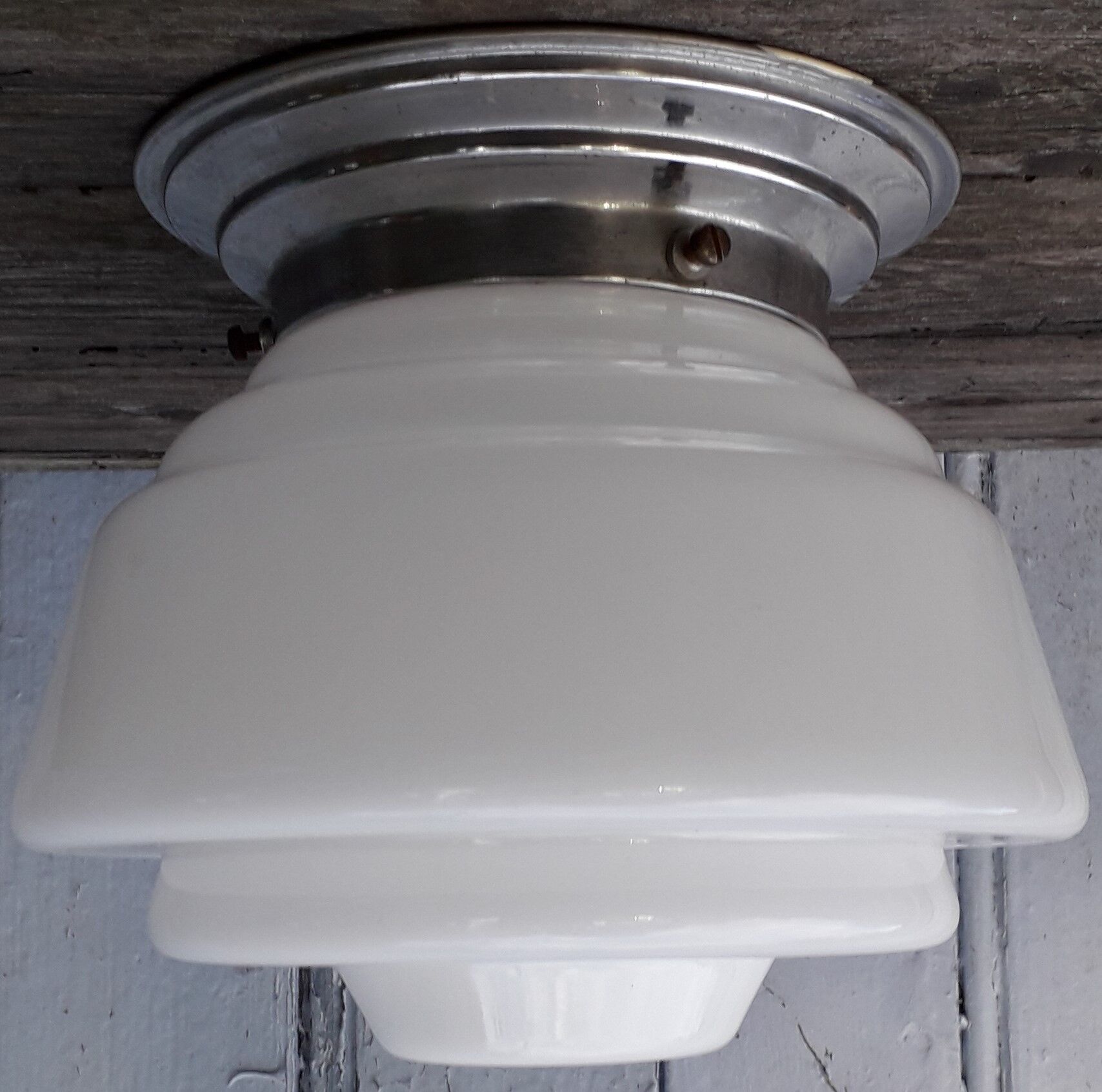 Art deco opaline ceiling lamp