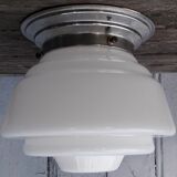 Art deco opaline ceiling lamp