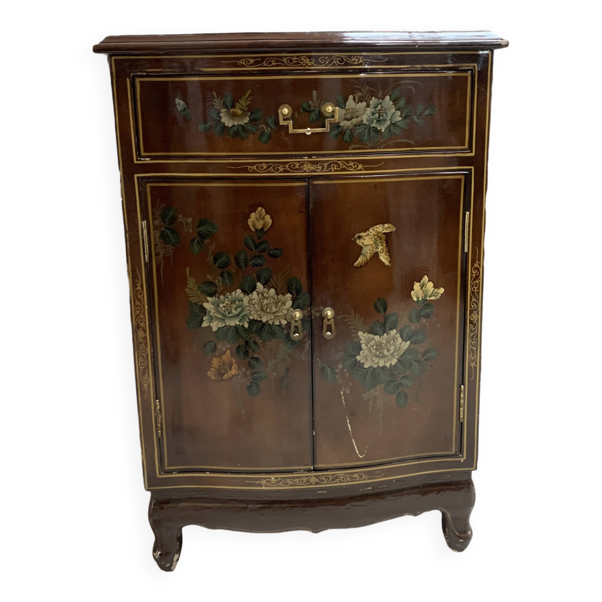 Chinese lacquered chest of drawers