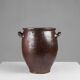 Signed Rustic Large Glazed Brown Ceramic Pot, Belgium, 1800s