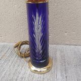 Superb blue crystal lamp vintage 80's to place Feese made in Germany.