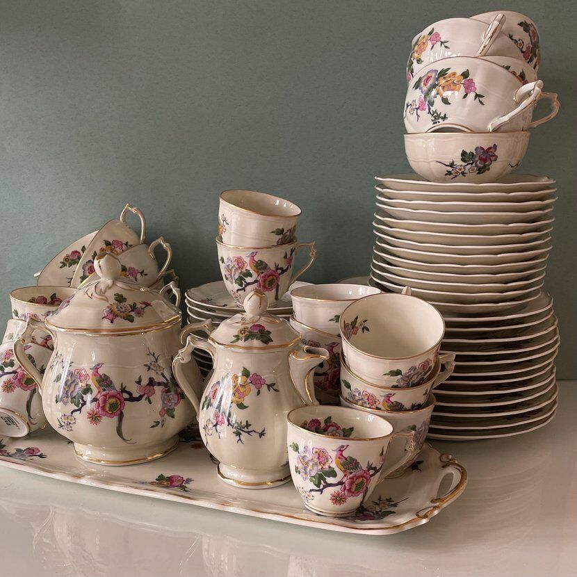 Tea and coffee set, Bernardaud, Bengali, Limoges