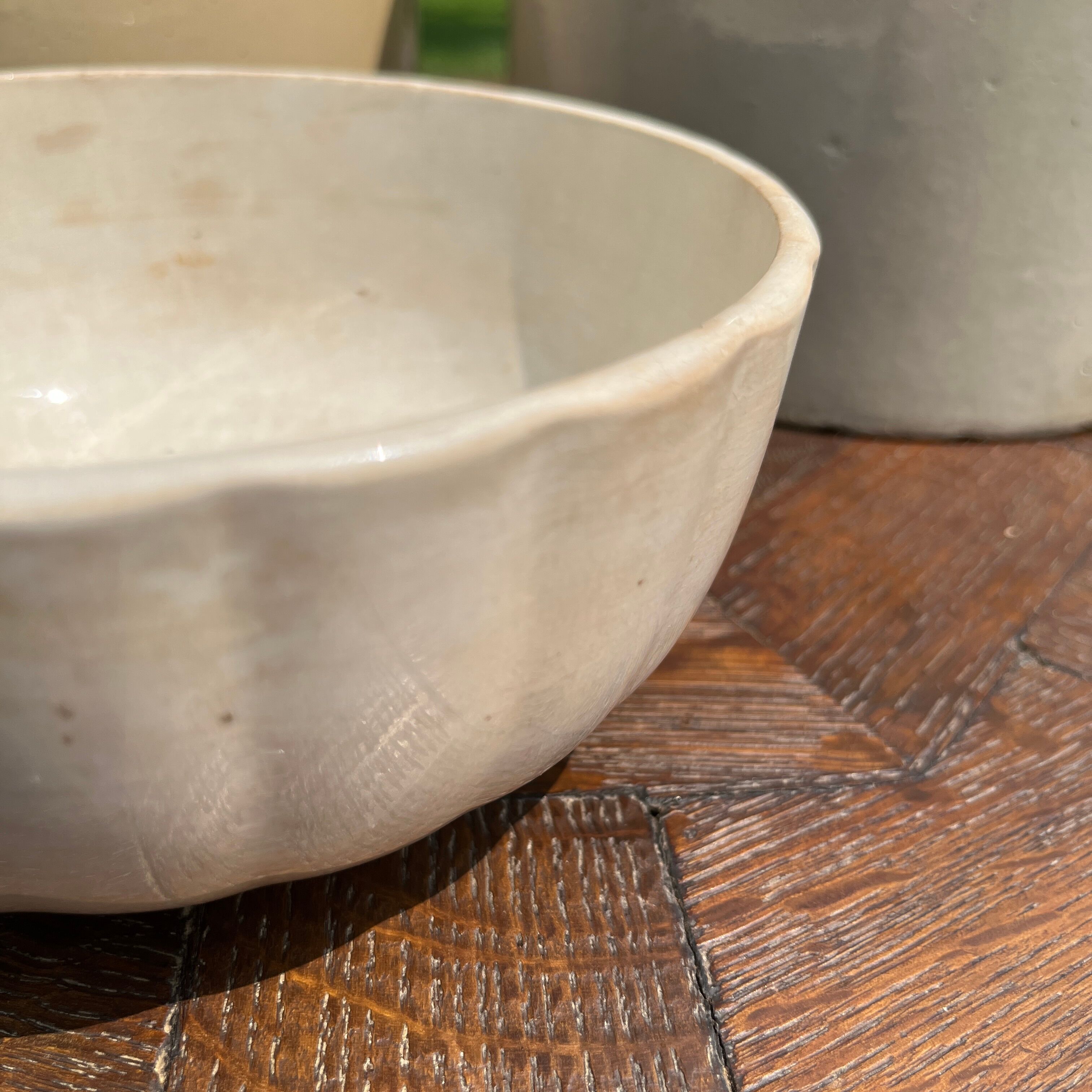 Set of 3 beige ceramics