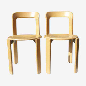 Paire de chaises du designer Suisse Bruno Rey