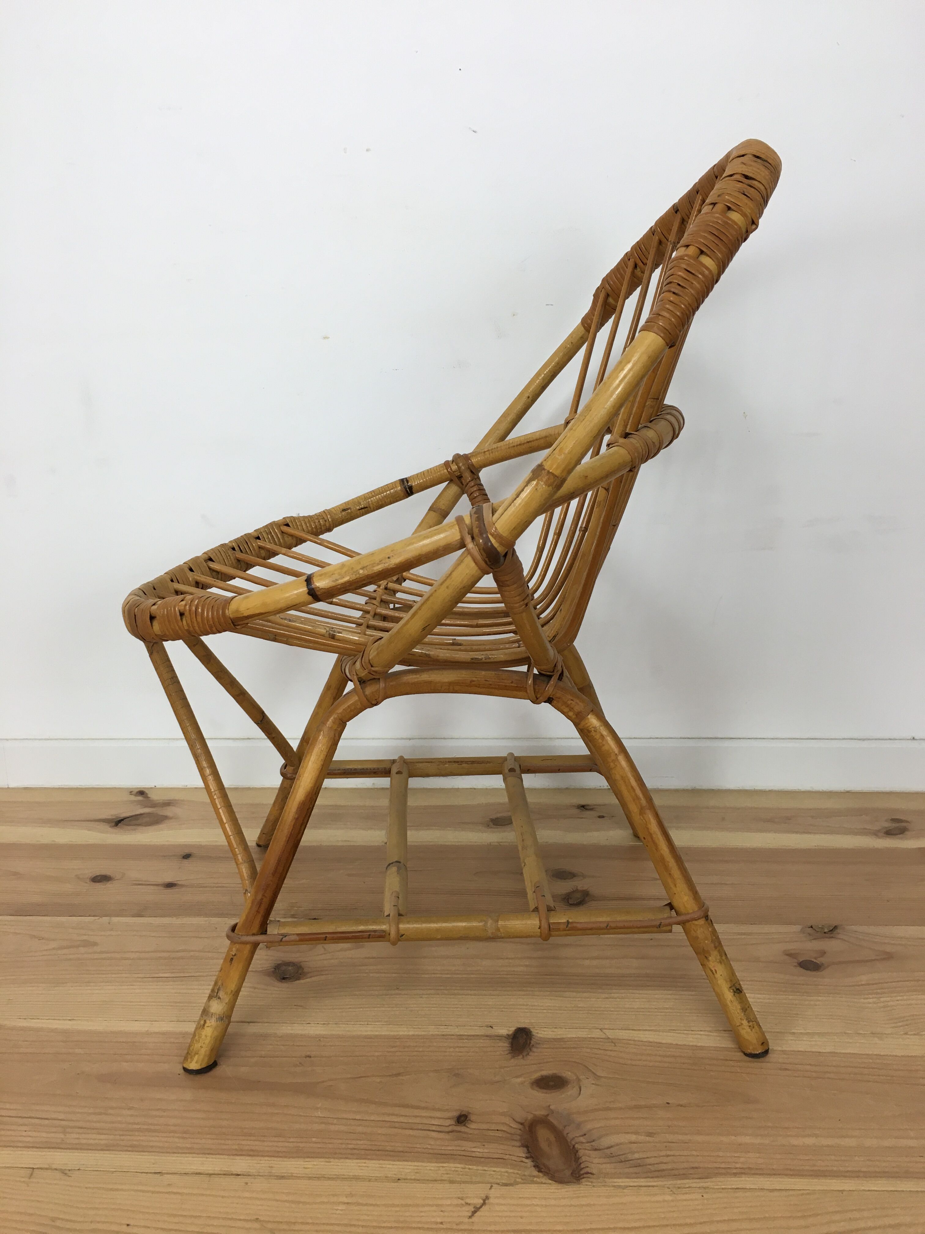 Rattan basket armchair