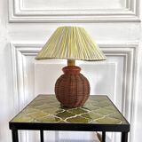 Wicker bedside lamp