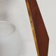 Teak, brass and opaline pendant light, Italy 1960